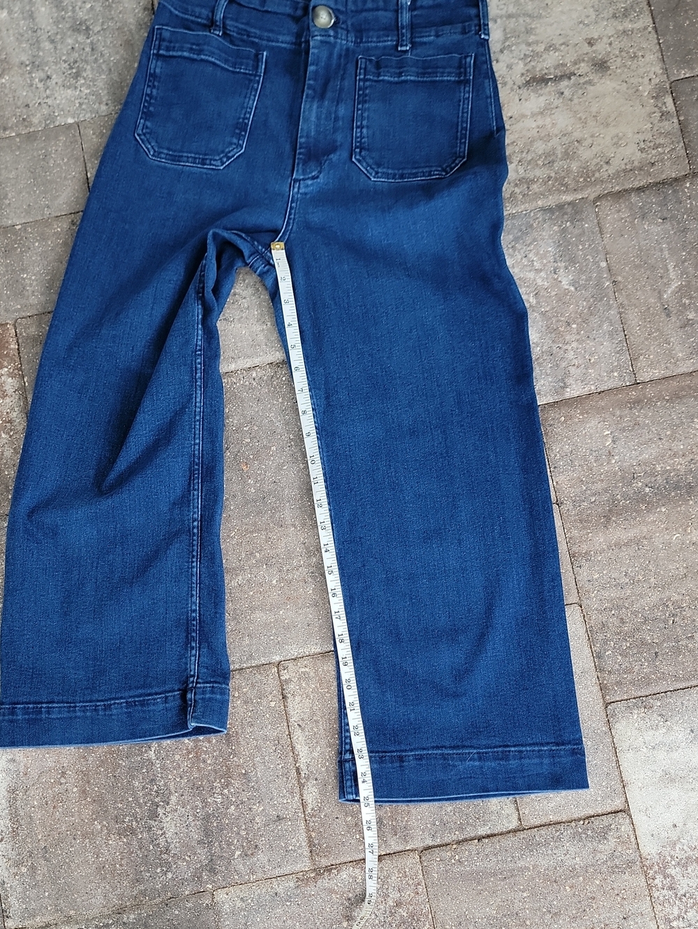 Maeve Collete High Rise Wide-Leg Cropped Jeans Dark Wash Sz 30 Has Stretch - Picture 8 of 14